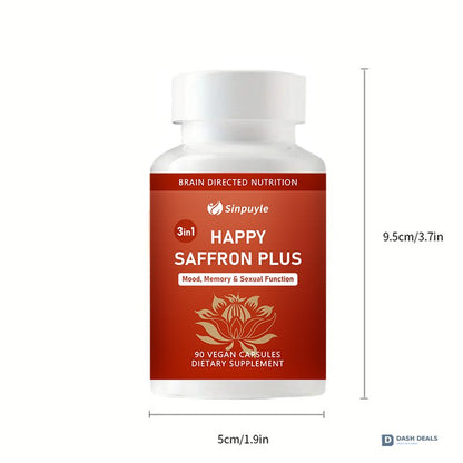 Saffron Supplement with Curcumin & Zinc - Daily Mood, Memory, Eye & Joint Wellness Capsules for Men & Women