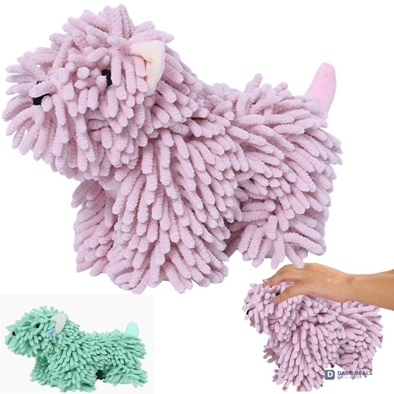 Cute Puppy-Shaped Kitchen Towel — Absorbent Hand Towel with Hanging Loop, Home Decor