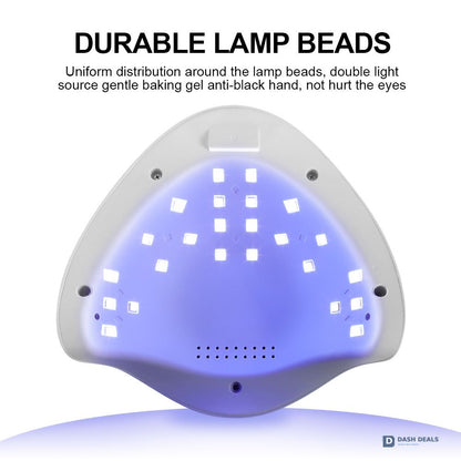 LED Nail Lamp with LCD Display - UV Nail Dryer for Gel Polish, 4 Timer Auto Sensor Curing Light, Professional Salon Tool for Fingernails & Toenails