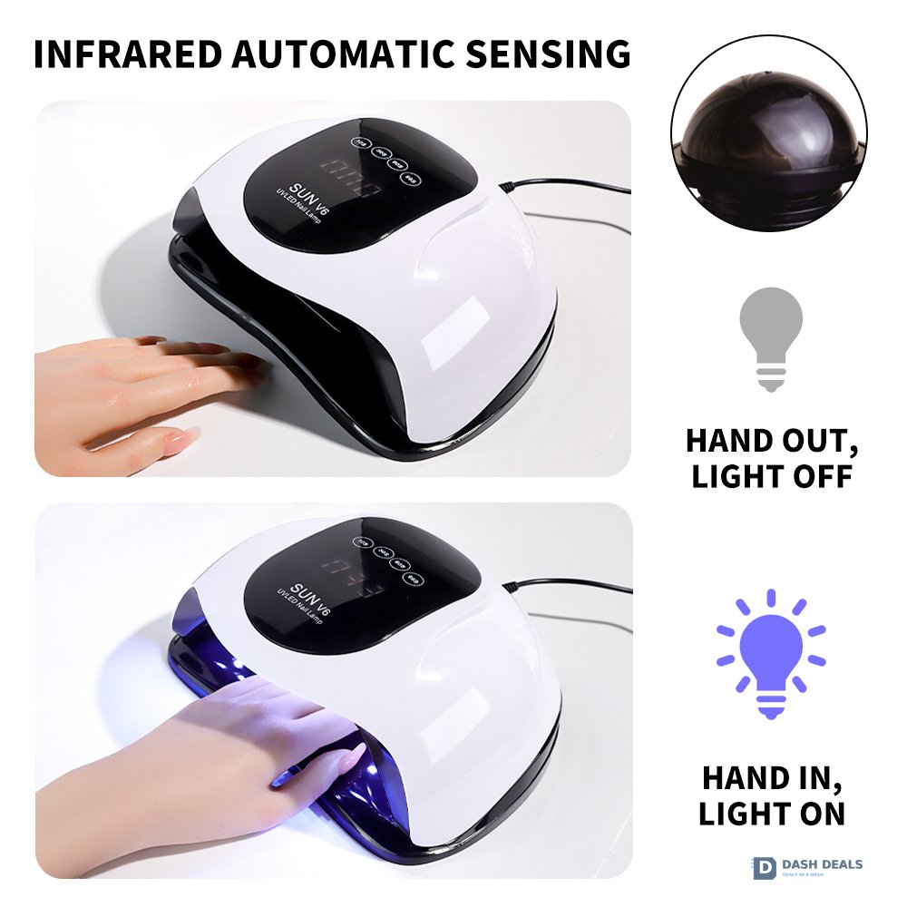 Portable UV LED Nail Light - Mini Travel Nail Dryer with Auto Sensor, 4 Timer Settings, Fast-Curing UV Nail Lamp for Fingernails & Toenails on the Go
