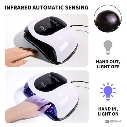 Portable UV LED Nail Light - Mini Travel Nail Dryer with Auto Sensor, 4 Timer Settings, Fast-Curing UV Nail Lamp for Fingernails & Toenails on the Go