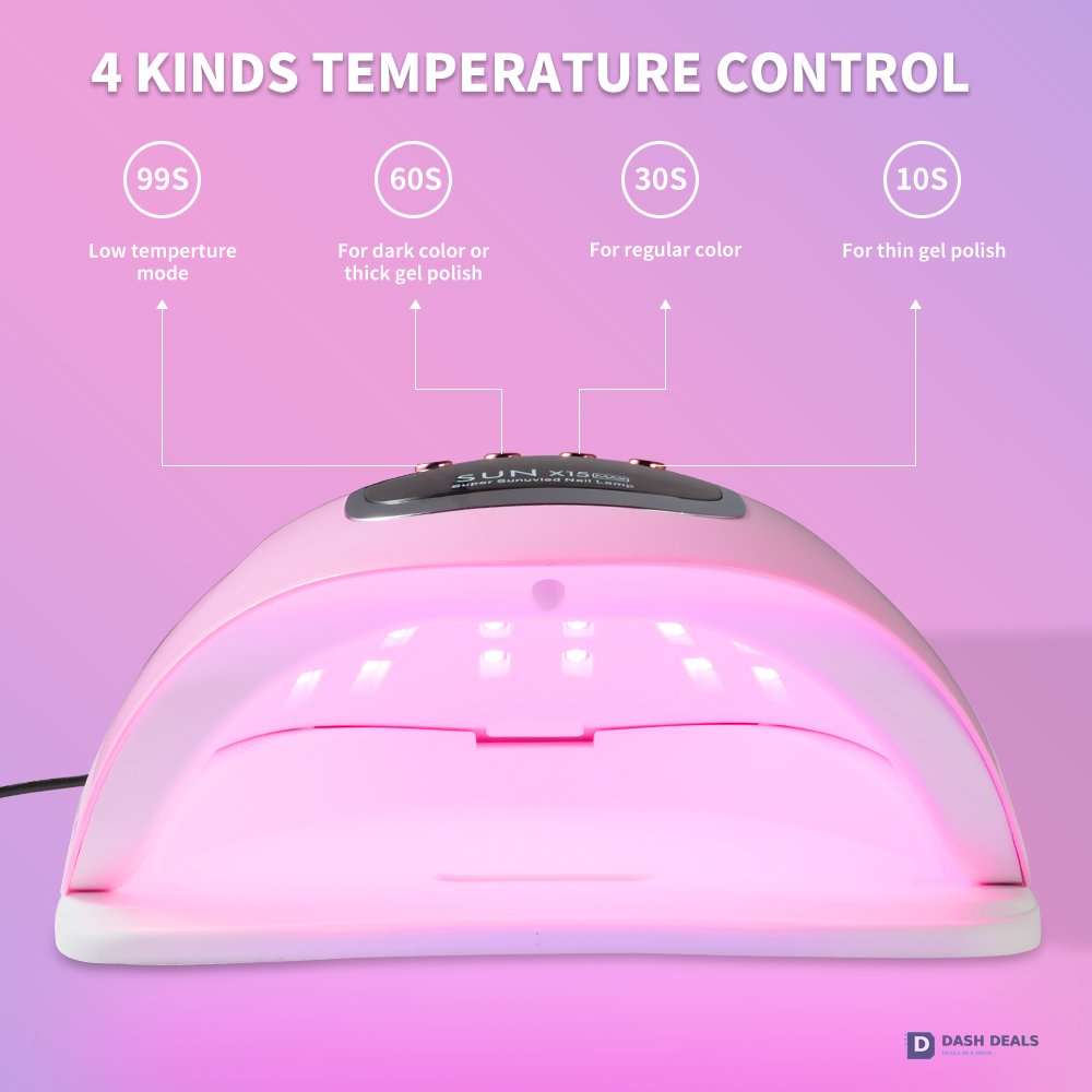UV LED Nail Lamp Professional - Gel Polish Curing Light with 4 Timer Settings, Auto Sensor, Fast Drying for Fingers & Toes - Salon-Style Home Manicure Lamp