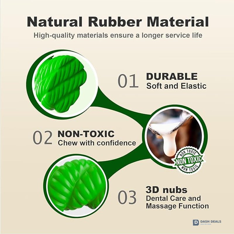 Natural Rubber Horseshoe Dog Chew Toy for Aggressive Chewers — Bouncy, Trainer-Approved