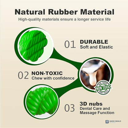 Natural Rubber Horseshoe Dog Chew Toy for Aggressive Chewers — Bouncy, Trainer-Approved