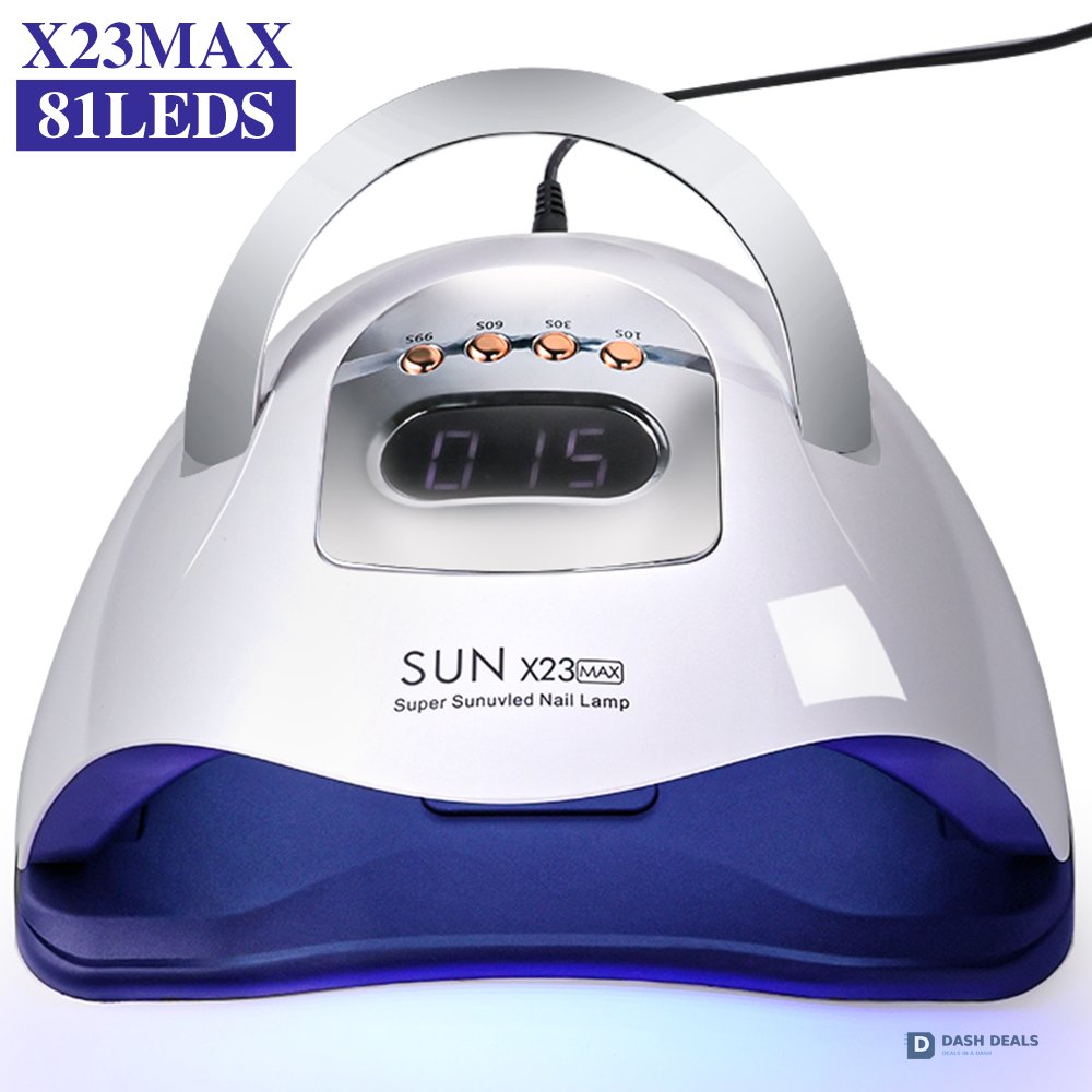 UV LED Nail Lamp 72-81 Beads - Pro High-Output Gel Polish Curing Light, 4 Timer Settings, Auto Sensor, Salon-Grade Wide-Coverage Nail Dryer