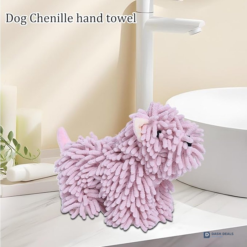 Cute Puppy-Shaped Kitchen Towel — Absorbent Hand Towel with Hanging Loop, Home Decor