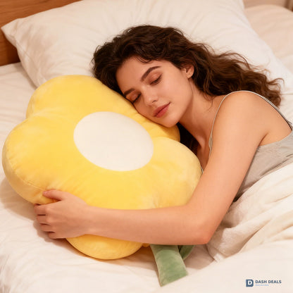 Yellow Flower Hand Warmer Pillow 35cm — Cozy Plush Hand Warmer for Cold Hands & Office
