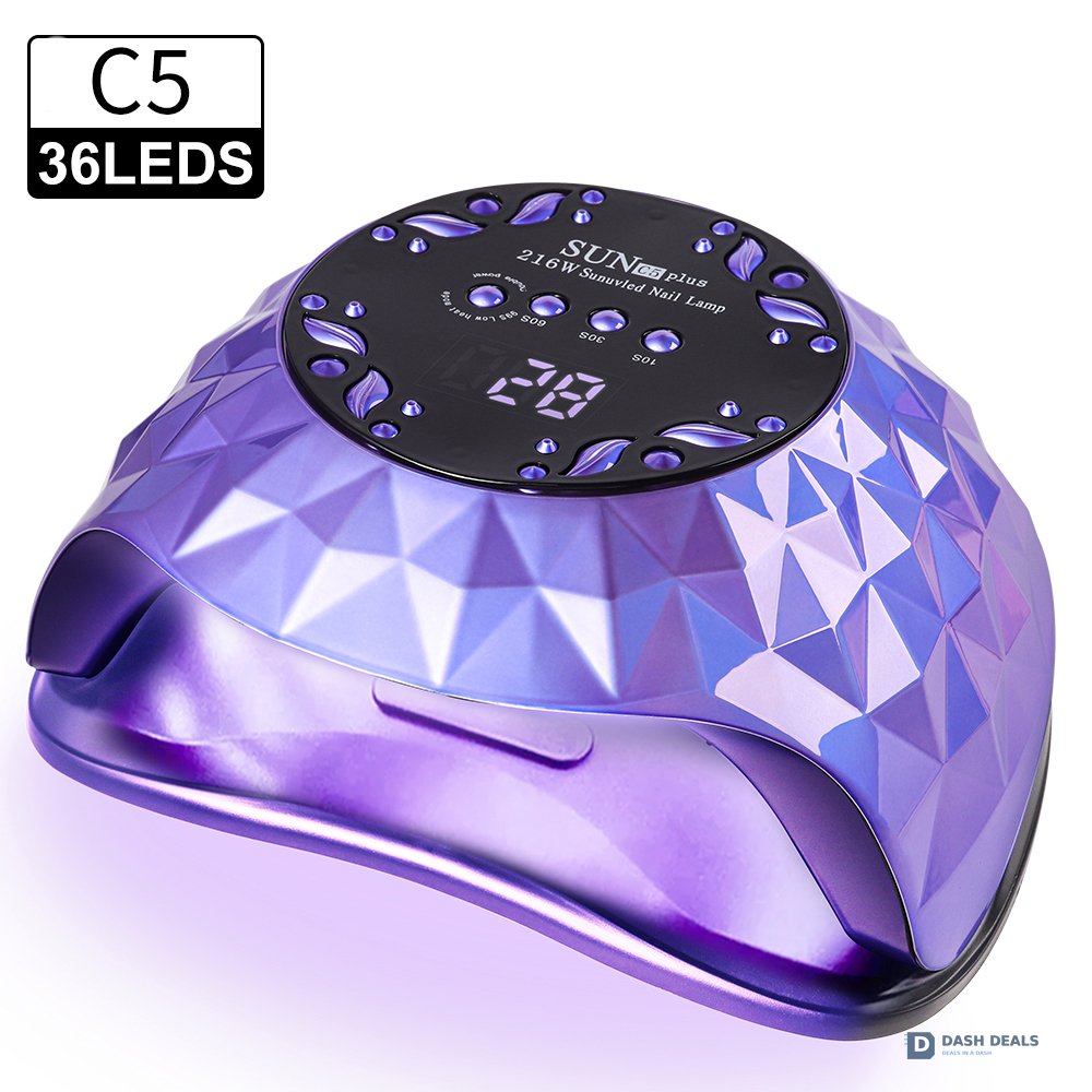 Large UV LED Nail Lamp with Removable Base - Wide-Space Auto Nail Dryer for All Gel Polish, 4 Timers, Fast-Curing Salon Equipment for Mani & Pedi