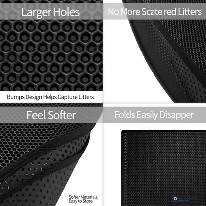 Honeycomb Cat Litter Mat — Double-Layer Trapping Pad, Waterproof Non-Slip, Washable