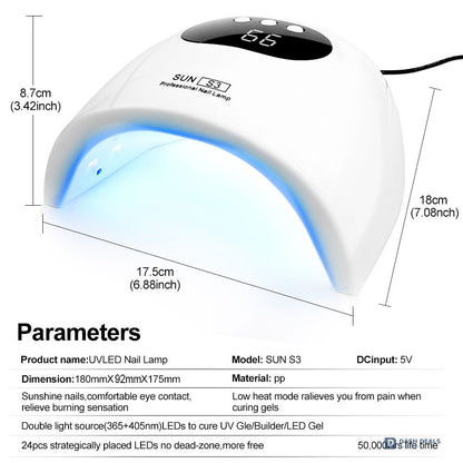 UV Nail Lamp with LCD Display - LED Nail Dryer for Gel Polish, 3 Timer Smart Sensor, Fast-Curing Manicure Light for Salon-Quality Nails at Home