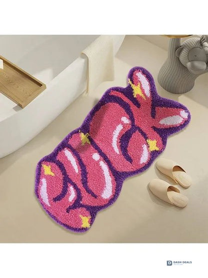 Fluffy Bedroom Rug 2x3 — Soft Microfiber Non-Slip Absorbent, Modern Aesthetic Decor
