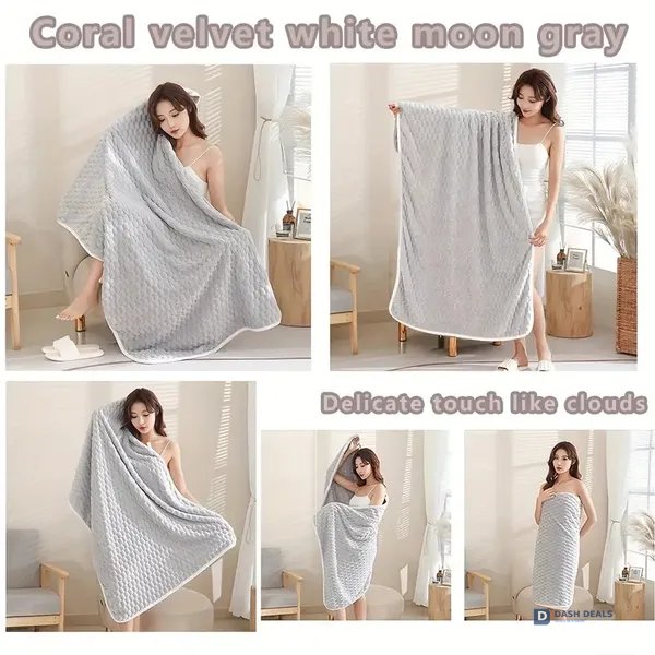 Waffle Ultra-Soft Bath Towel — Super Absorbent Quick-Dry Spa Fitness Travel Towel