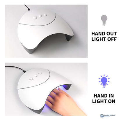 Handheld UV Nail Lamp Cordless - Mini Rechargeable LED Nail Dryer with 6 UV Lights, 3 Timers, Eye Protection Tech for Travel & Home Salon Use