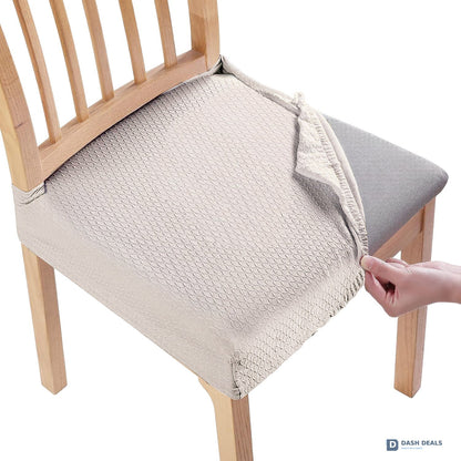 Waterproof Dining Chair Slipcovers 4-Pack — Stretch Jacquard Removable Washable