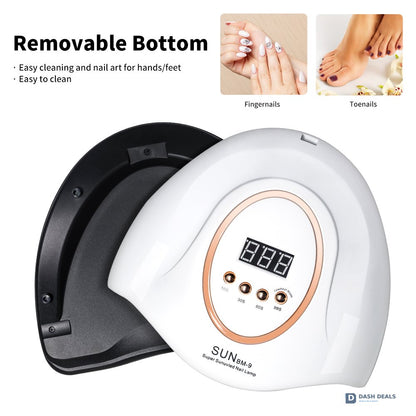 UV LED Nail Lamp 45 Beads Professional Nail Dryer - 48W Gel Polish Curing Light with 4 Timer Settings, Auto Sensor, LCD Display - Quick Cure for Gel Nails at Home
