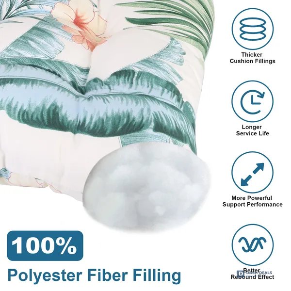 Waterproof Rocking Chair Cushion Set — Upper & Lower Back + Seat, Non-Slip Ties, Indoor & Outdoor