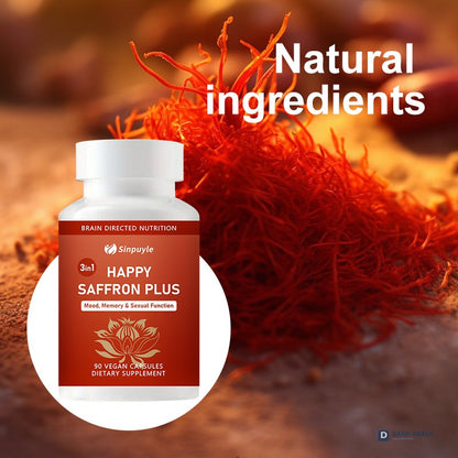 Saffron Supplement with Curcumin & Zinc - Daily Mood, Memory, Eye & Joint Wellness Capsules for Men & Women
