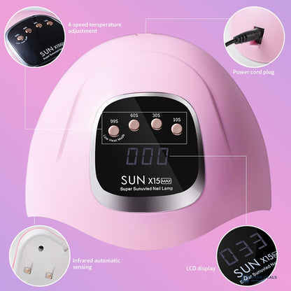 UV LED Nail Lamp Professional - Gel Polish Curing Light with 4 Timer Settings, Auto Sensor, Fast Drying for Fingers & Toes - Salon-Style Home Manicure Lamp