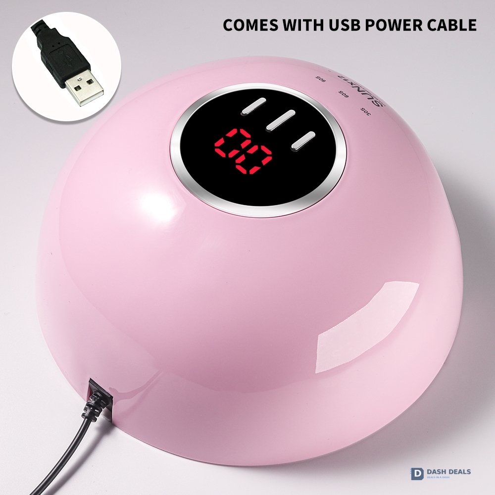 UV LED Nail Lamp 18 LED Beads - Professional Nail Dryer for Gel Polish, 3 Timer Settings, Auto Sensor, LCD Display - Compact Fast-Curing Gel Nail Lamp for Home Manicure
