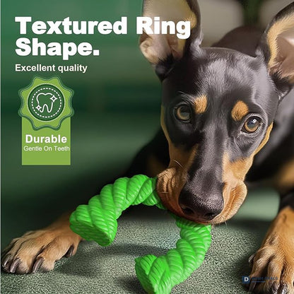 Natural Rubber Horseshoe Dog Chew Toy for Aggressive Chewers — Bouncy, Trainer-Approved