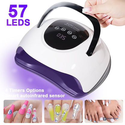 UV Nail Lamp with 4 Timer Settings - LED Gel Polish Curing Light, Auto Sensor, Fast Drying Professional Nail Art Tool for Home & Salon