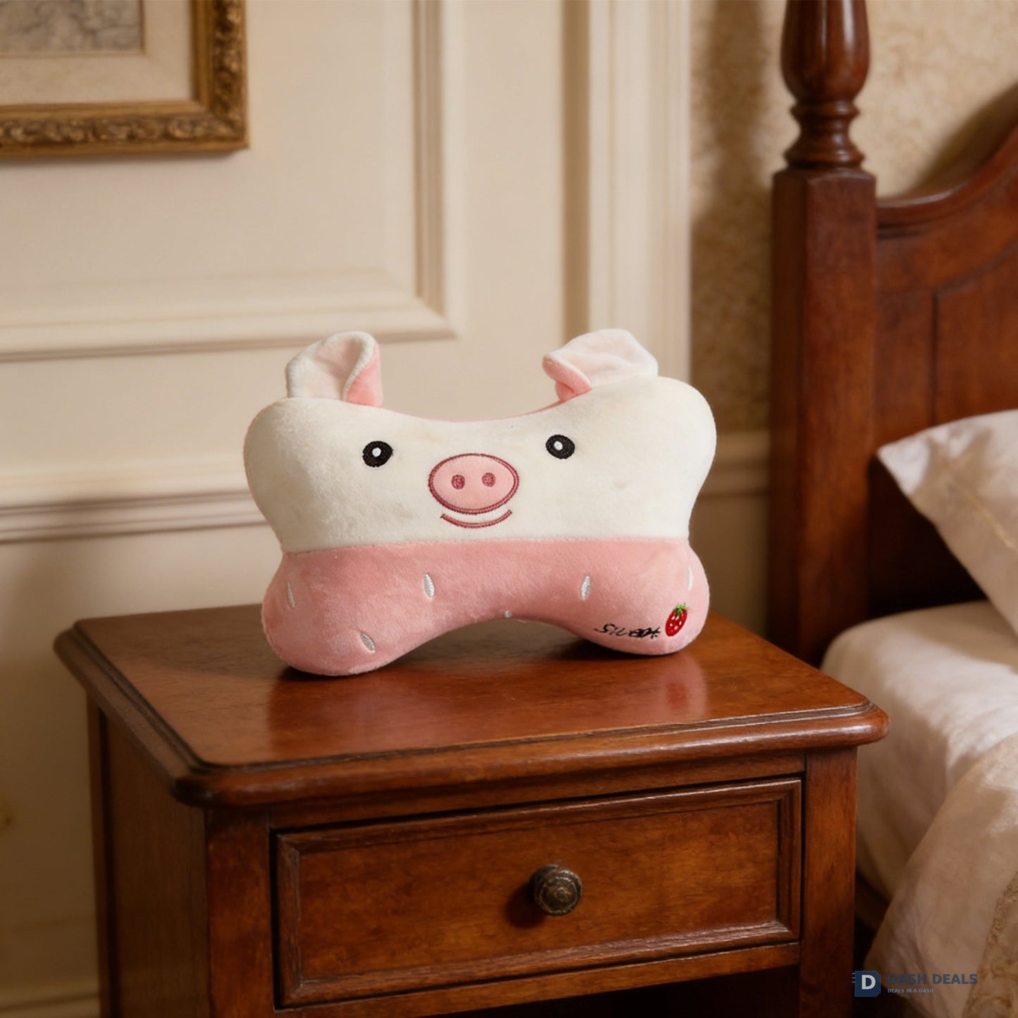 Piggy Plush Pillow — Cute Animal Stuffed Pillow for Kids Bedroom & Reading Nook