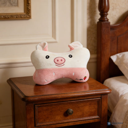 Piggy Plush Pillow — Cute Animal Stuffed Pillow for Kids Bedroom & Reading Nook
