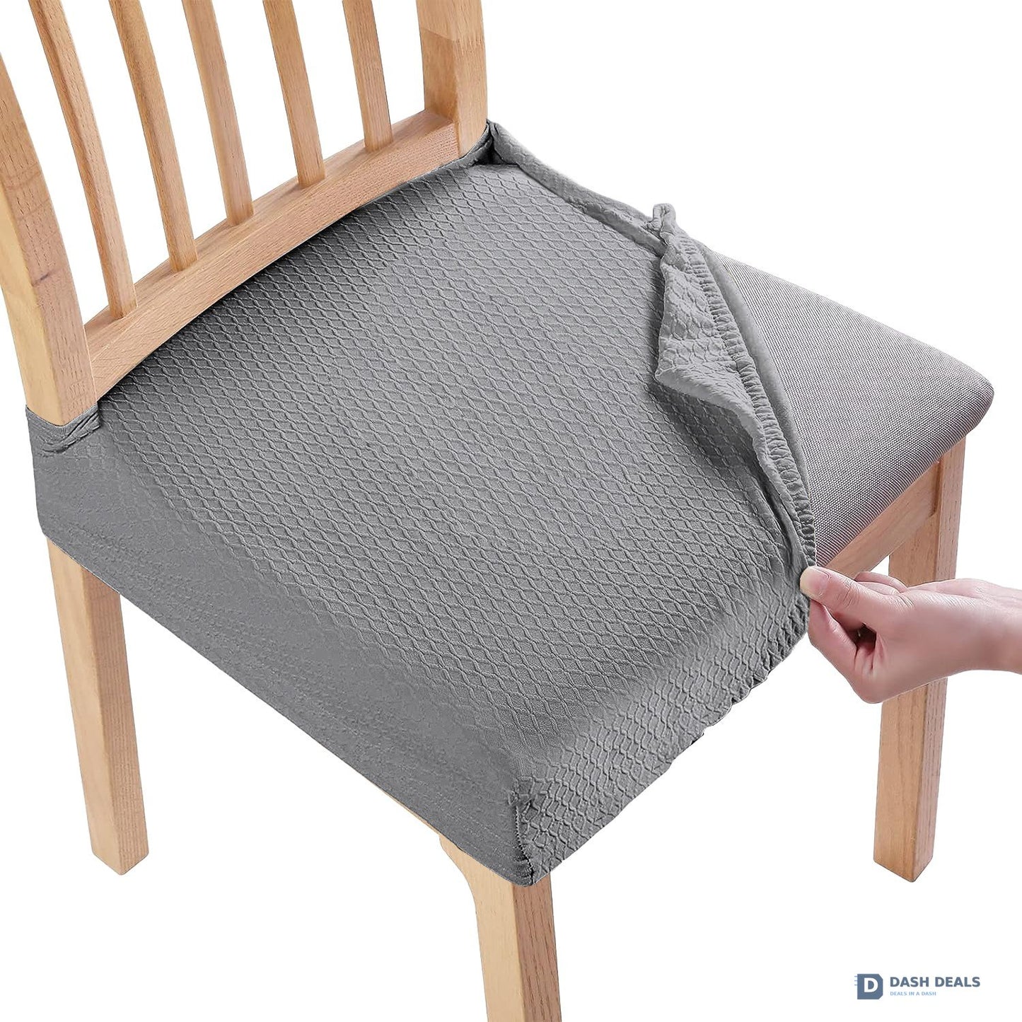 Waterproof Dining Chair Slipcovers 4-Pack — Stretch Jacquard Removable Washable