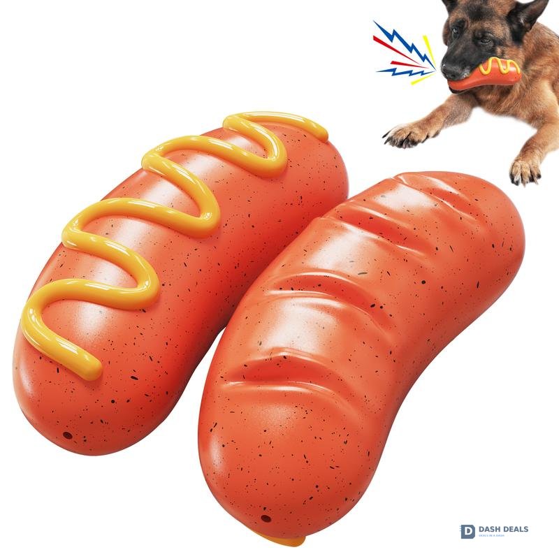 Indestructible Rubber Dog Chew Toy for Aggressive Chewers — Tough, Non-Toxic, Orange