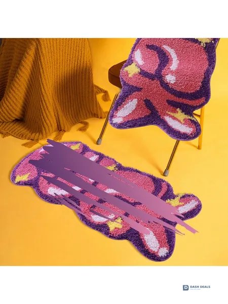 Fluffy Bedroom Rug 2x3 — Soft Microfiber Non-Slip Absorbent, Modern Aesthetic Decor