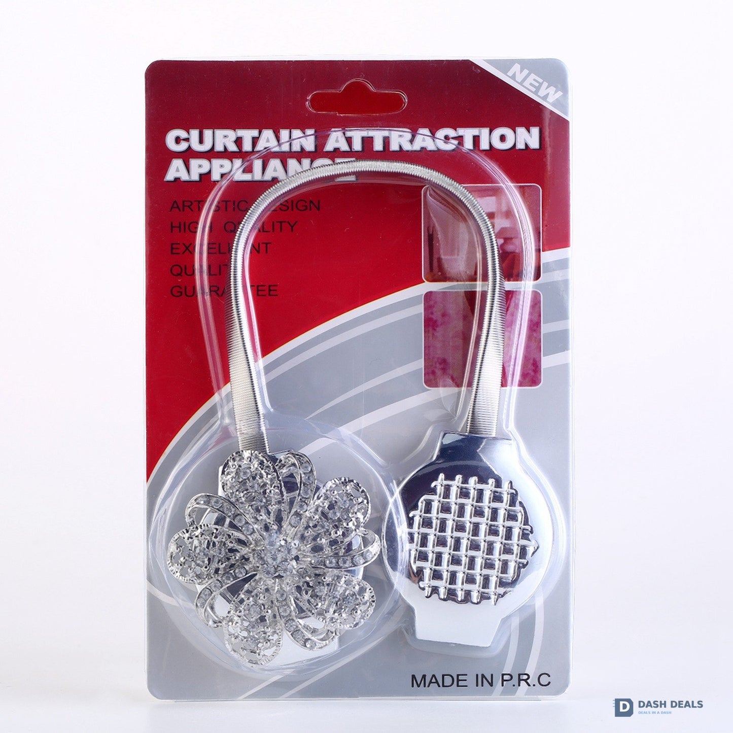 Magnetic Curtain Tiebacks 2-Pack — Extendable Floral Drape Holders, Decorative Window Clips