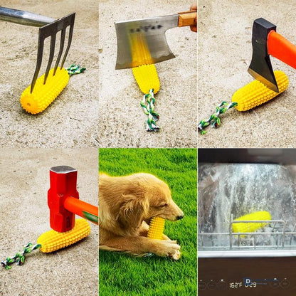 Squeaky Corn-Stick Dog Chew & Rope Toy — Small, Medium & Large Breeds