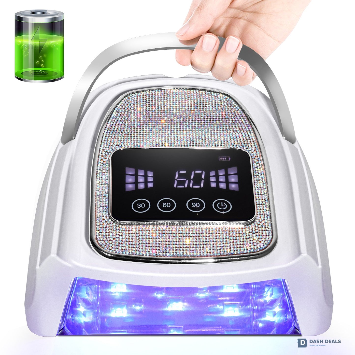 Cordless Rechargeable UV LED Nail Lamp - 30 Beads Professional Wireless Gel Polish Cure with Handle, 4 Timers, Salon-Grade Portable Nail Dryer