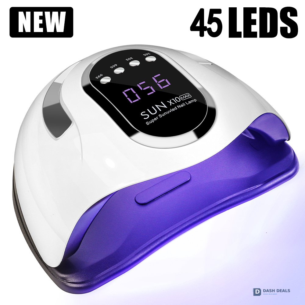 UV LED Nail Lamp 45 Beads - Professional Auto-Sensor Nail Dryer for Gel Polish, 4 Timer Settings, Fast-Curing Salon Manicure Lamp for Home & Pro Use