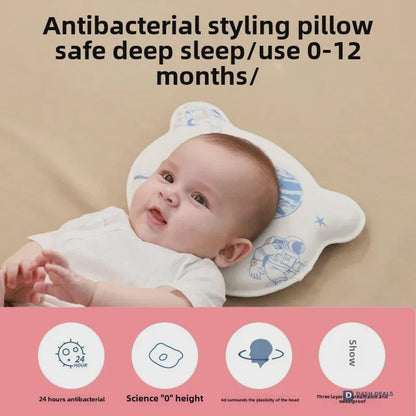 Newborn Baby Pillow 0-6 Months — Silicone Comfort Shaped Pillow for Infant Head Support