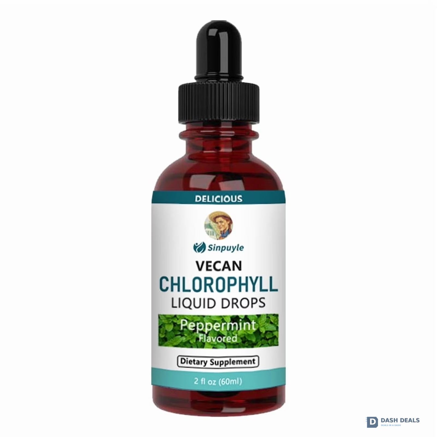 Vegan Chlorophyll Liquid Drops - Peppermint Flavored Detox Supplement, 60ml Daily Wellness Tonic for Fresh Breath & Antioxidant Support