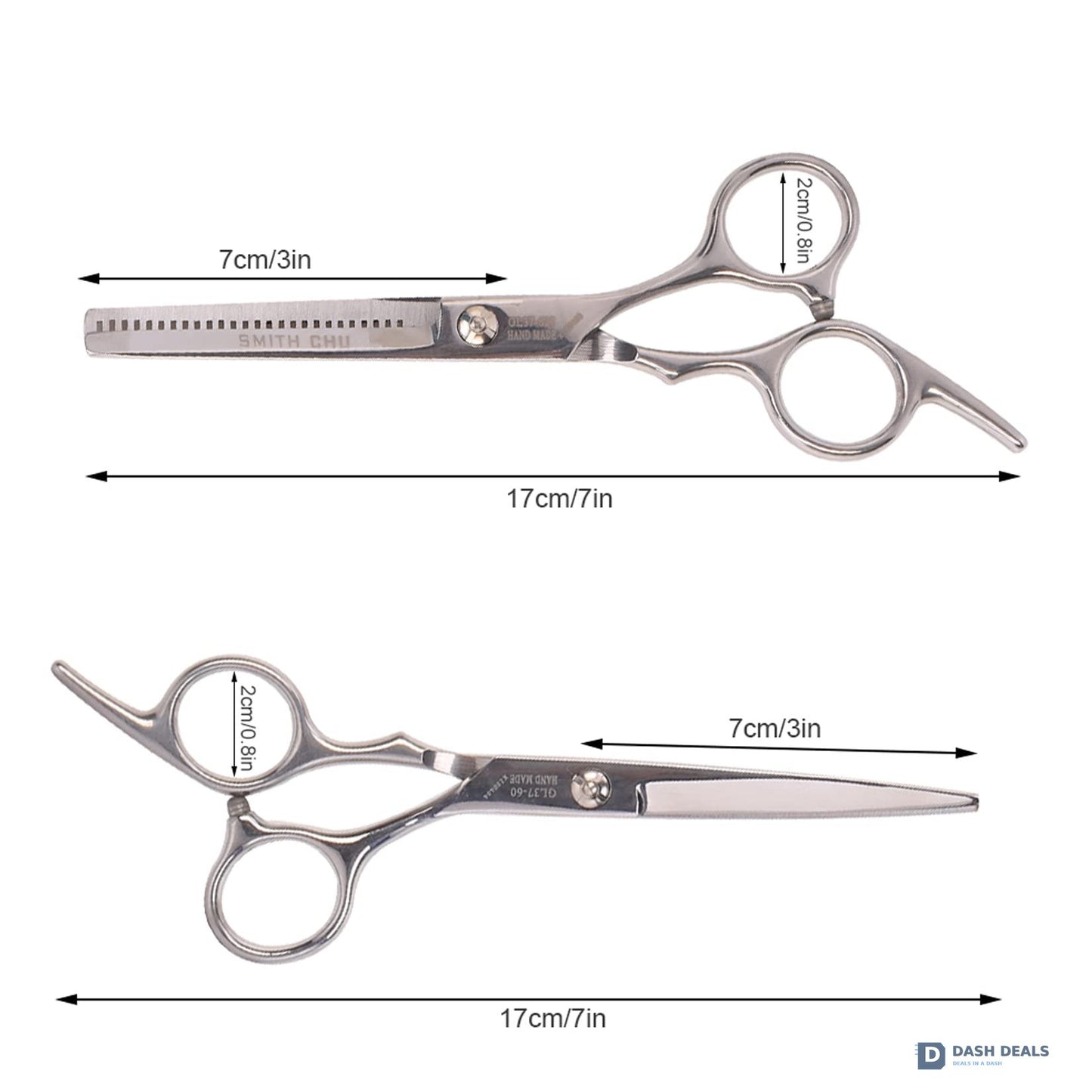 Hair Cutting Scissors Set - 6 Inch Professional Hairdressing Thinning Shears for Men, Women, Kids - Sharp Stainless Steel Salon-Grade Hair Shears