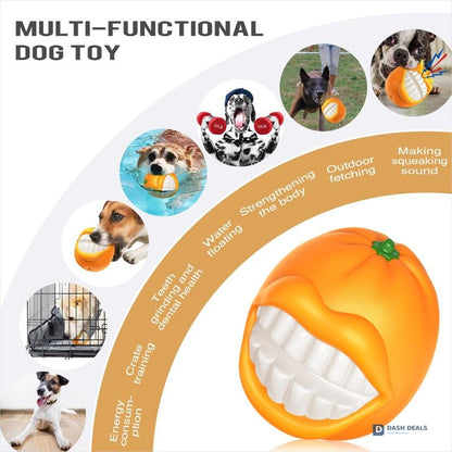 Tough Squeaky Ball Dog Toy for Aggressive Chewers — Training, Fetch, Indestructible