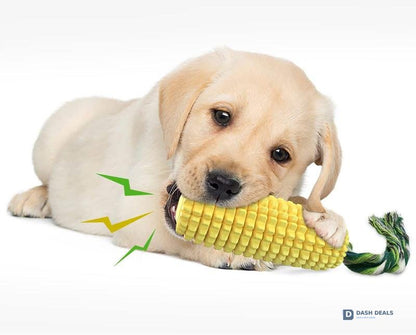 Squeaky Corn-Stick Dog Chew & Rope Toy — Small, Medium & Large Breeds