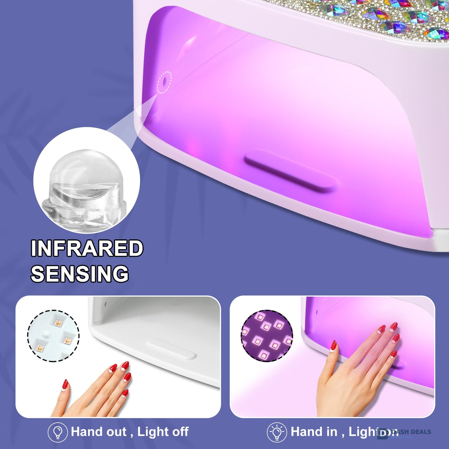 Cordless Rechargeable UV LED Nail Lamp Professional - Wireless Gel Polish Curing Light with 4 Timers, Auto Sensor, Portable Nail Art Tool for Salon & Home