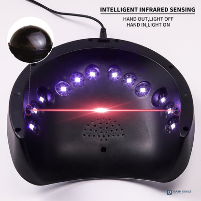 Handheld UV Nail Lamp Cordless - Mini Rechargeable LED Nail Dryer with 6 UV Lights, 3 Timers, Eye Protection Tech for Travel & Home Salon Use