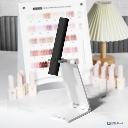 Mini UV LED Nail Lamp Cordless Handheld - USB Rechargeable Portable Gel Polish Dryer for Fast Drying, Black Compact Travel Nail Light