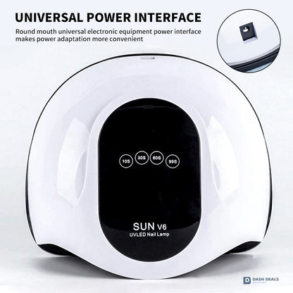 Portable UV LED Nail Light - Mini Travel Nail Dryer with Auto Sensor, 4 Timer Settings, Fast-Curing UV Nail Lamp for Fingernails & Toenails on the Go