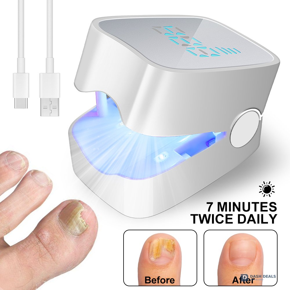 Nail Fungus Treatment LED Light - Foldable Home-Use Nail Care Device for Discolored & Thickened Toenails and Fingernails, Travel-Friendly Onychomycosis Light Therapy