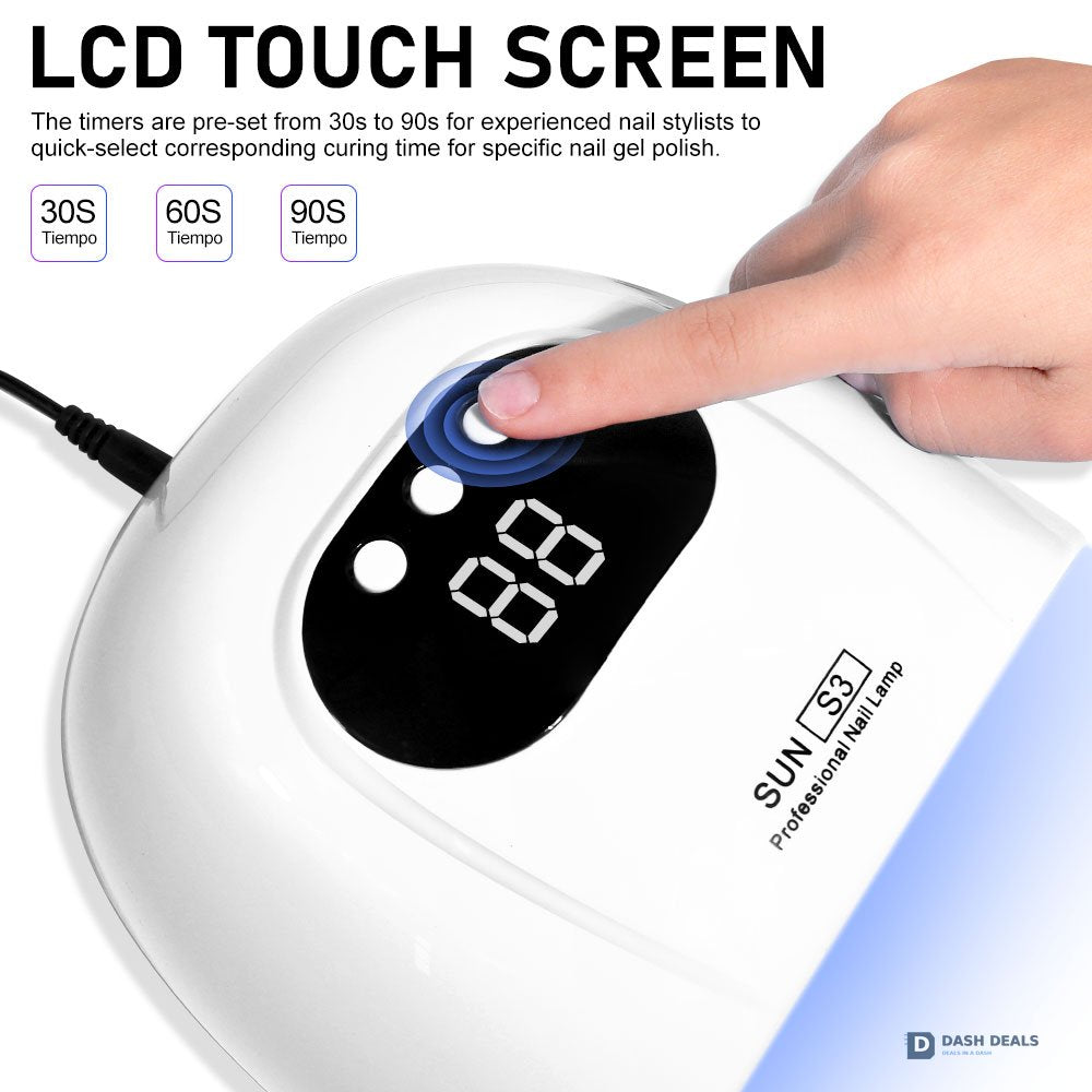 UV Nail Lamp with LCD Display - LED Nail Dryer for Gel Polish, 3 Timer Smart Sensor, Fast-Curing Manicure Light for Salon-Quality Nails at Home