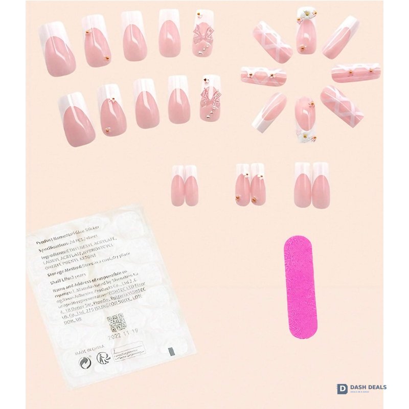 Planet Diamond Star Press-On Nails 24 PCS — Celestial Cosmic Nail Art Set