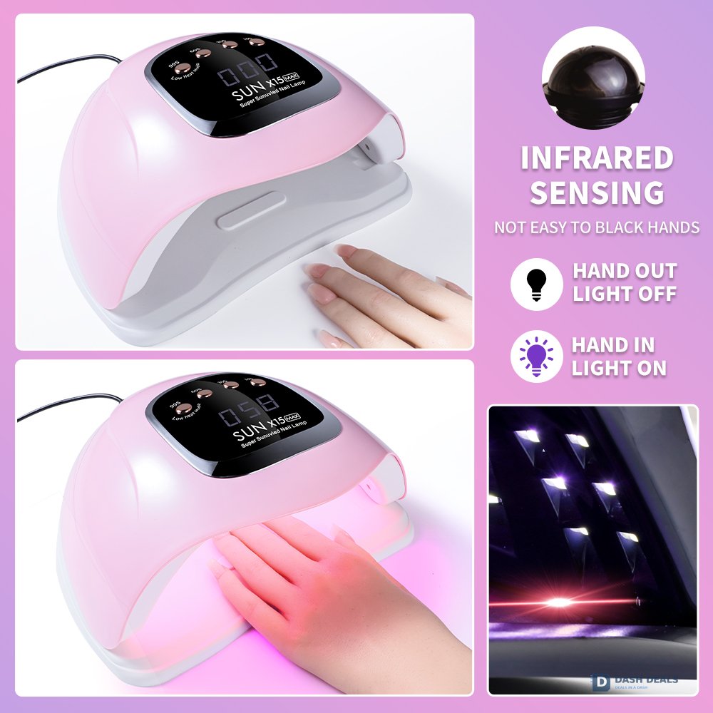 UV LED Nail Lamp Professional - Gel Polish Curing Light with 4 Timer Settings, Auto Sensor, Fast Drying for Fingers & Toes - Salon-Style Home Manicure Lamp
