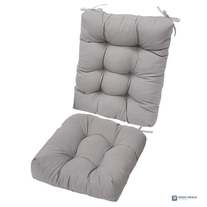 2-Piece Rocking Chair Cushion Set — Upper Back & Seat with Non-Slip Ties, Indoor & Outdoor