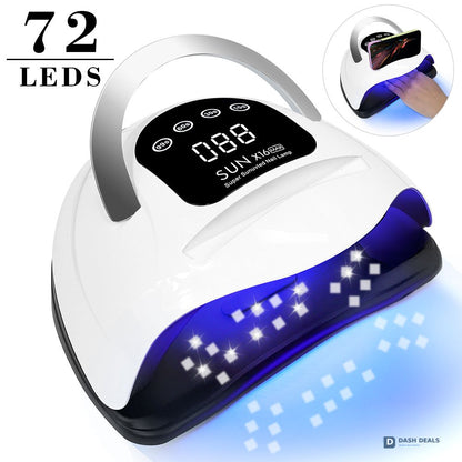 UV LED Nail Lamp Touch Screen - Professional 4-Timer Gel Nail Dryer with Removable Base, Auto Sensor, Touch Controls - Salon-Grade Curing Light for Gel Polish, Polygel & Pedicures