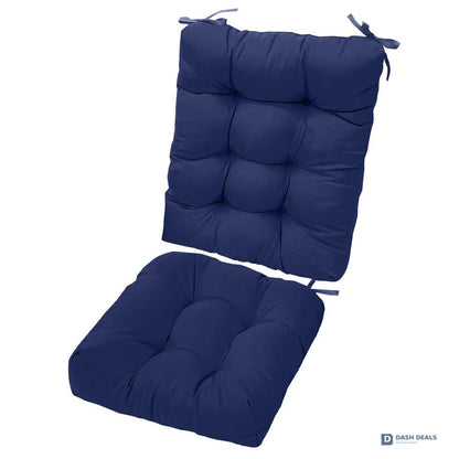 2-Piece Rocking Chair Cushion Set — Upper Back & Seat with Non-Slip Ties, Indoor & Outdoor